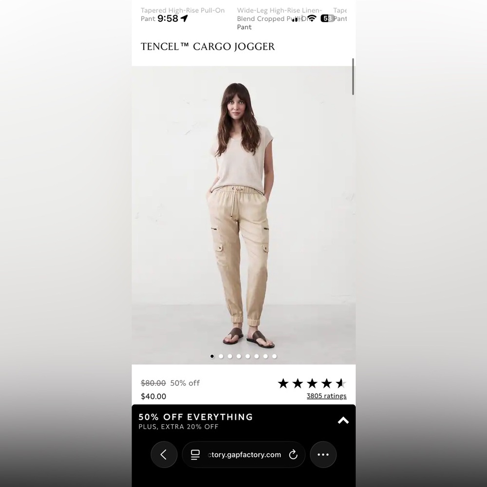 Banana Republic light brown Cargo Joggers